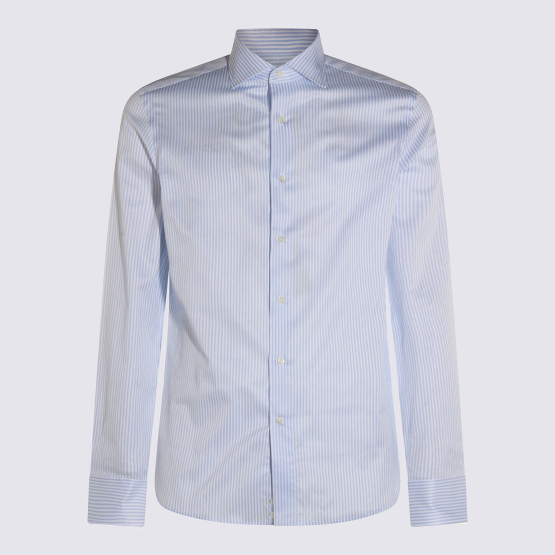 Canali Shirts - White-Blue | 63ebd919b080ca58d4bb0083844adc2d2093991d