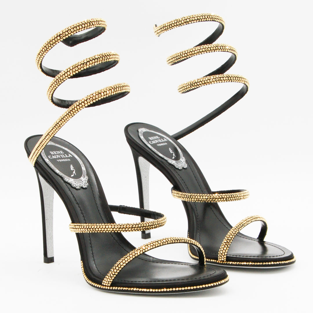René Caovilla Sandals - GOLD/BLACK | b367cdc0b2a3707c06bc580cb3d8171ebd54280d