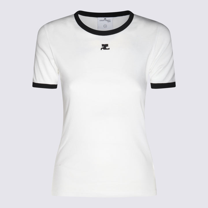Courreges T-shirts and Polos - White/black | b182165509317036f4b326eed2caeae876d7d746