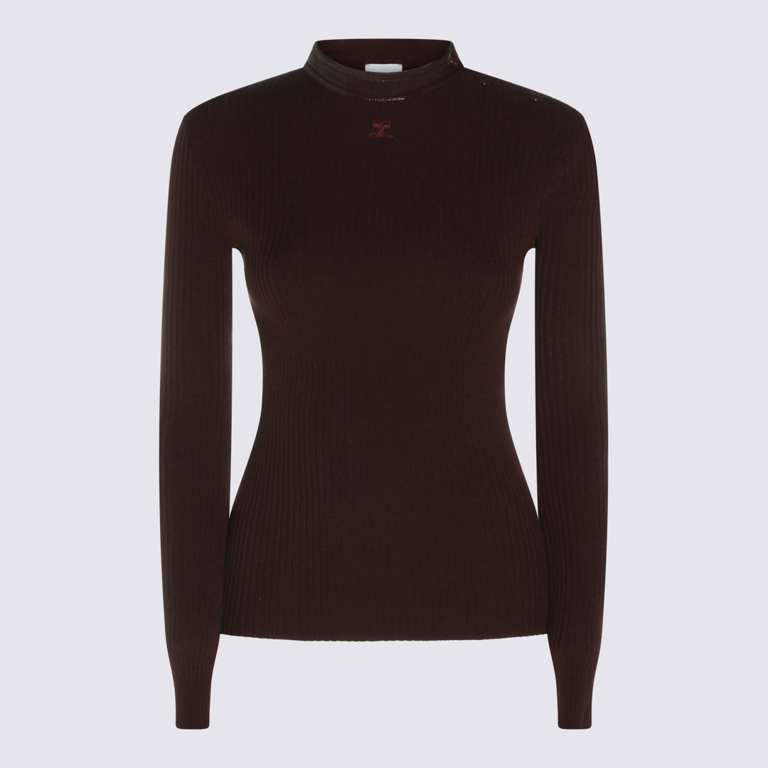 Courreges Sweaters - BURGUNDY | a9847cea2cc7669f223d3c7dc5078ed5dfbcd9f9