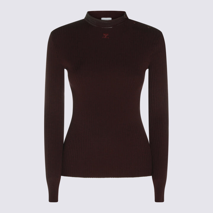 Courreges Sweaters - BURGUNDY | a9847cea2cc7669f223d3c7dc5078ed5dfbcd9f9