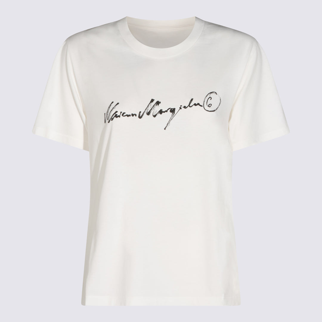 Mm6 Maison Margiela T-shirts and Polos - White | 12db01f4540709dbfbf7ff66a622a64c8fd343e4