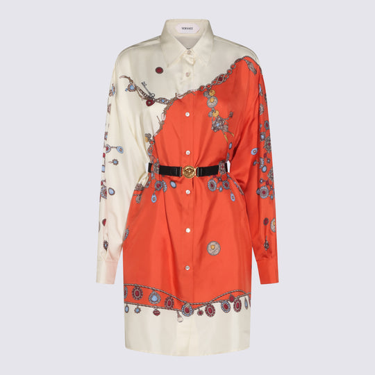 Dresses Orange/White/Gold