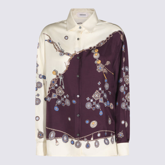 Shirts Burgundy/White/Gold