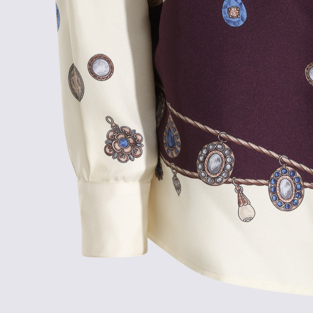Versace Shirts - BURGUNDY/WHITE/GOLD | 26ea55a06944da9a68d2abb2c5e5506219b053c0