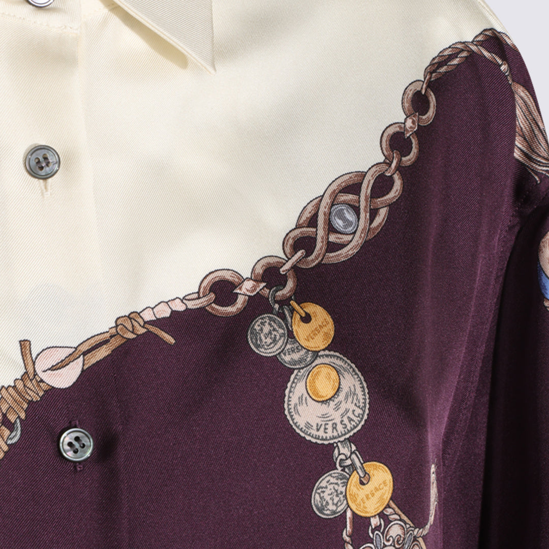 Versace Shirts - BURGUNDY/WHITE/GOLD | c8c651a0ada1384324dbc686060568cbc1716c9b