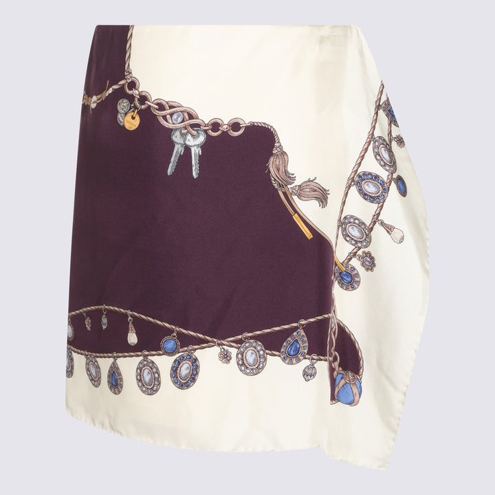 Versace Skirts - BURGUNDY/WHITE/GOLD | fcc3f5134d6028f4e55199cb33c4ebcd69df12d3