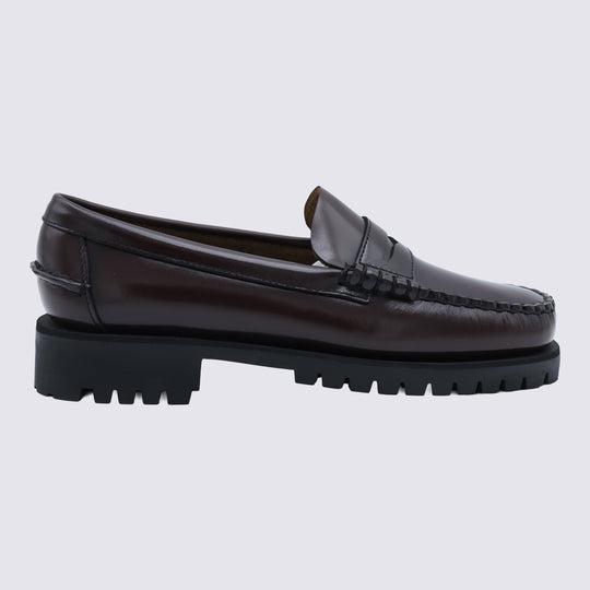 Flat Shoes Brown Burgundy
