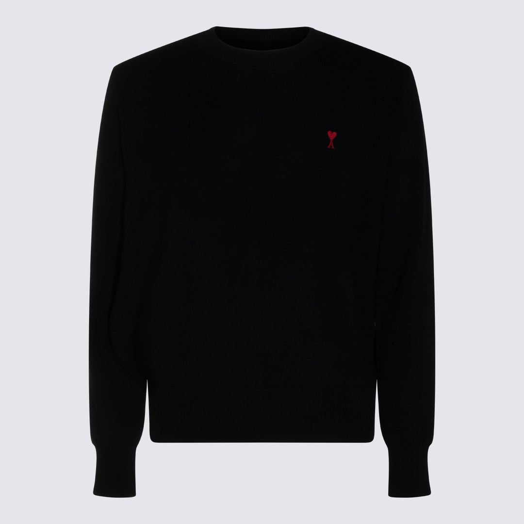 Ami Paris Sweaters - NOIR/ROUGE | 032d0fdf207a2c72212867efbc770bb7cc97a16a