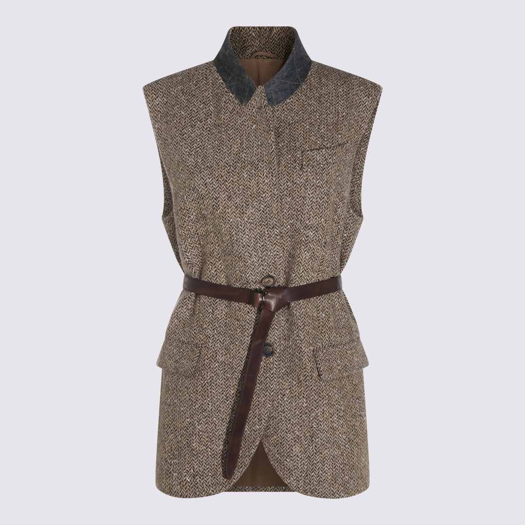 Brunello Cucinelli Jackets - CAMEL/NERO | 5f955a00f5155ff42f93fe4f4fca2b06b0f8cb20