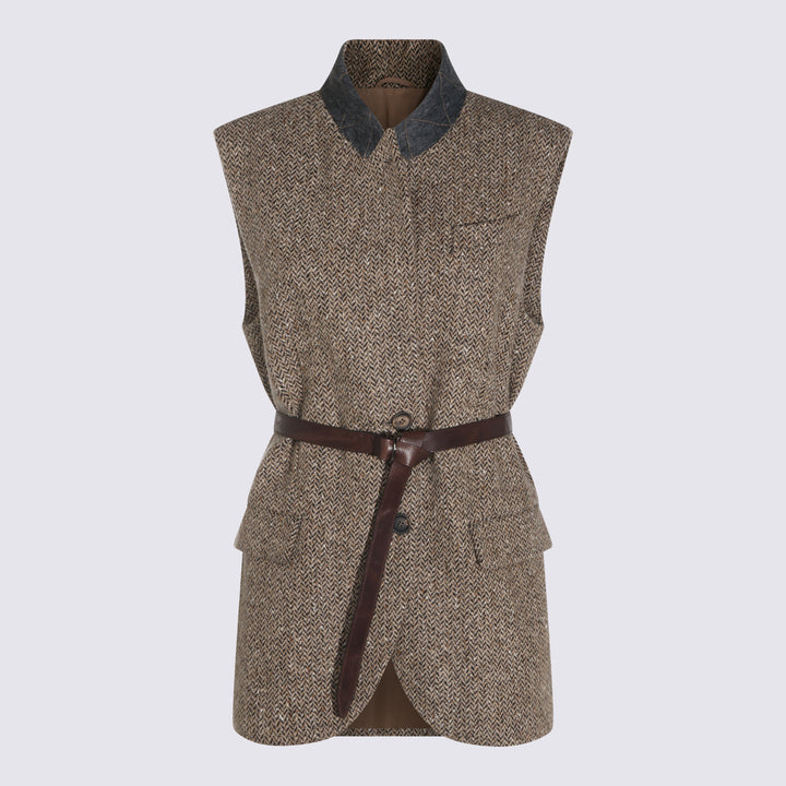 Brunello Cucinelli Jackets - CAMEL/NERO | 5f955a00f5155ff42f93fe4f4fca2b06b0f8cb20