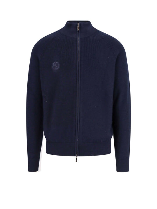 Virgin Wool Cardigan With Embroidered Monogram