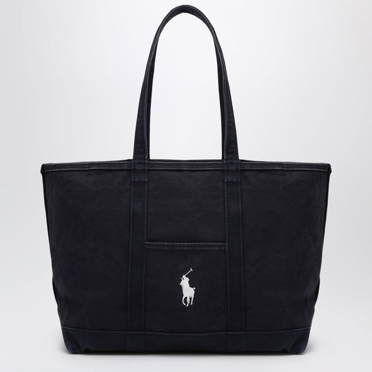 Navy Cotton Big Pony Tote Bag