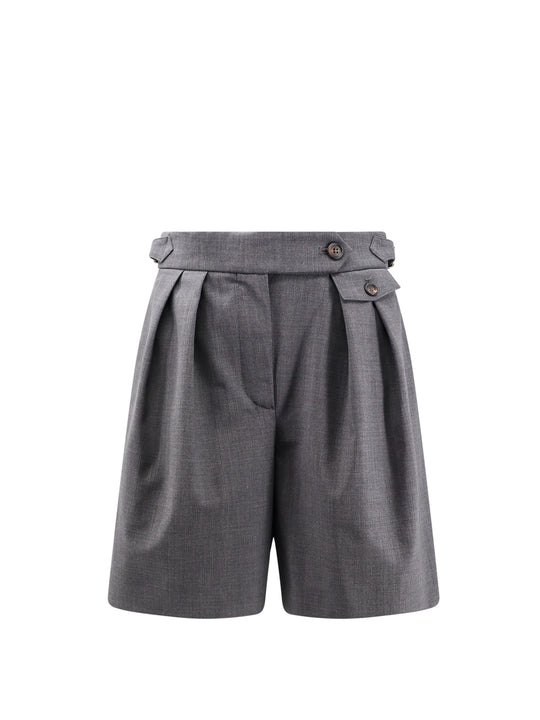 Virgin Wool Bermuda Shorts With Pinces