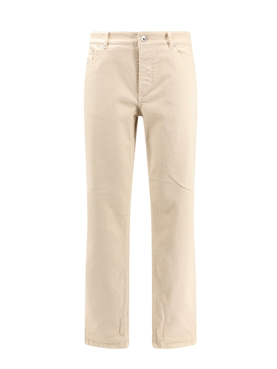 Stretch Cotton Trouser With Back Logo Patch