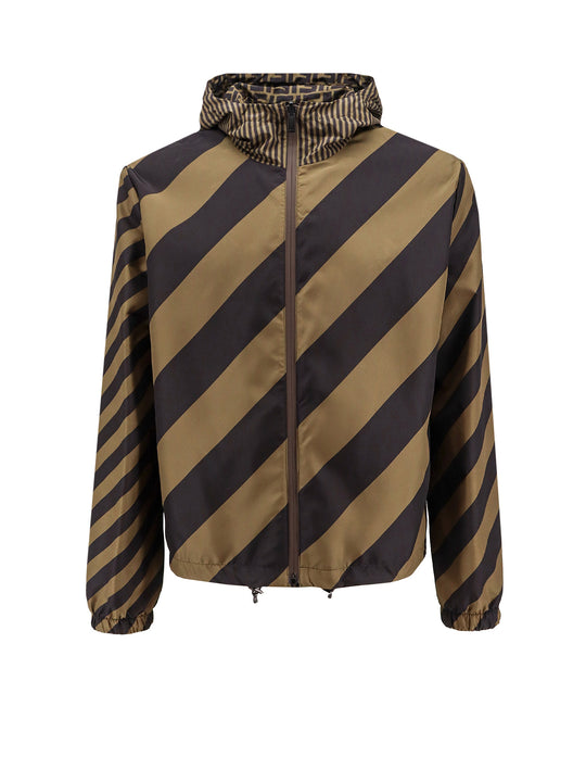 Nylon Jacket With All-Over Ff Motif