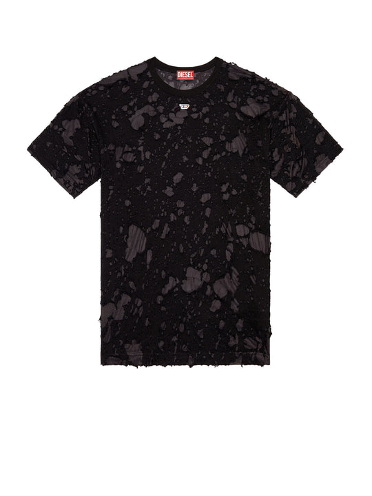 Cotton T-Shirt With Ripped Effect