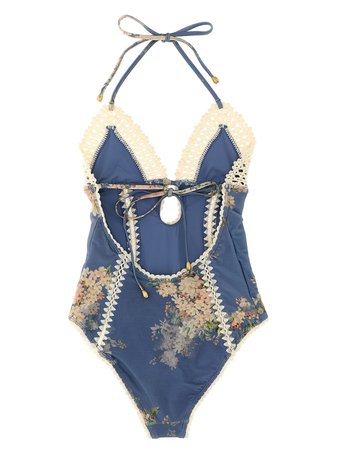 Zimmermann Cascadian Keyhole Crochet Beachwear - Light Blue | b1e1563483a8a14150bcbeecabd2215eaf05e3f9