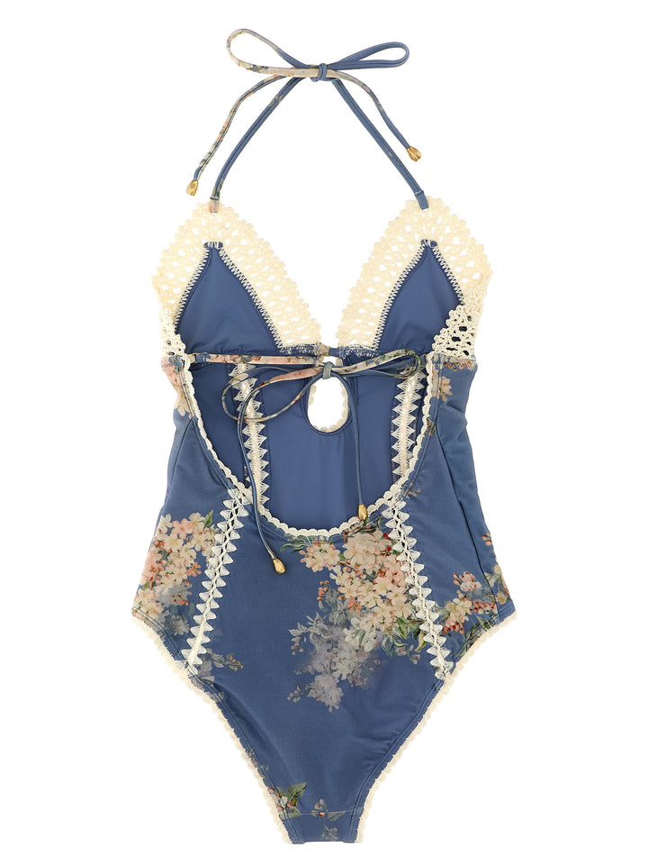 Zimmermann Cascadian Keyhole Crochet Beachwear - Light Blue | b1e1563483a8a14150bcbeecabd2215eaf05e3f9