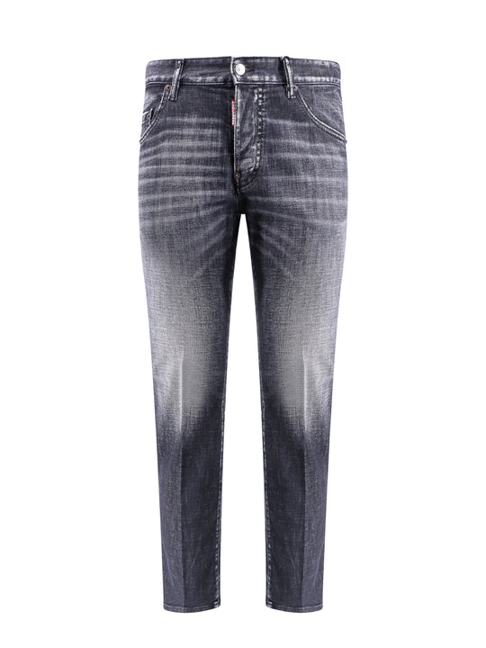 Washed-Out Black Denim Trouser