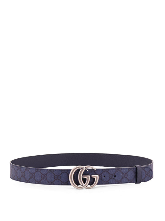 Gg Supreme Fabric And Leather Belt