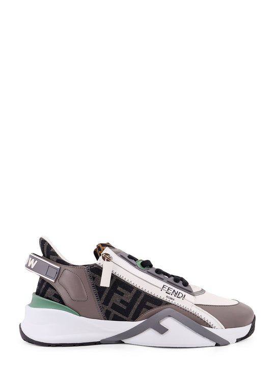 Fendi Flow Leather Sneakers With Ff Motif