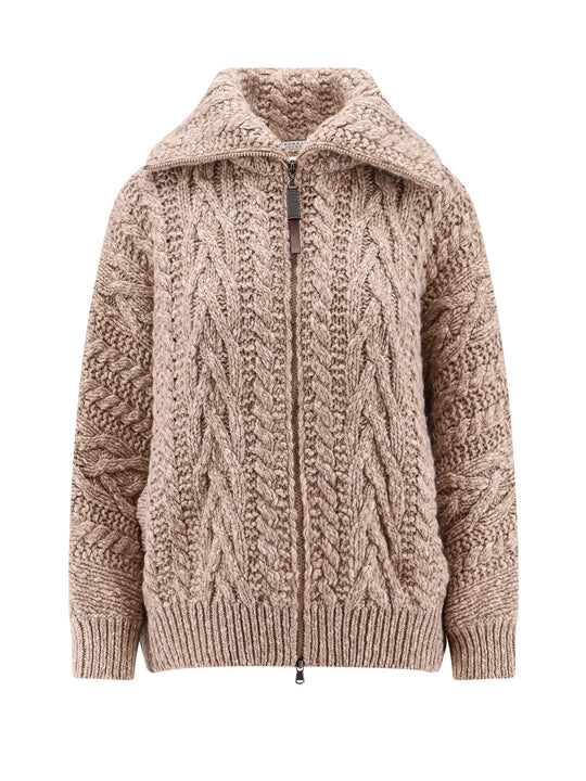 Wool And Cashmere Cardigan With Iconic Jewel Detail