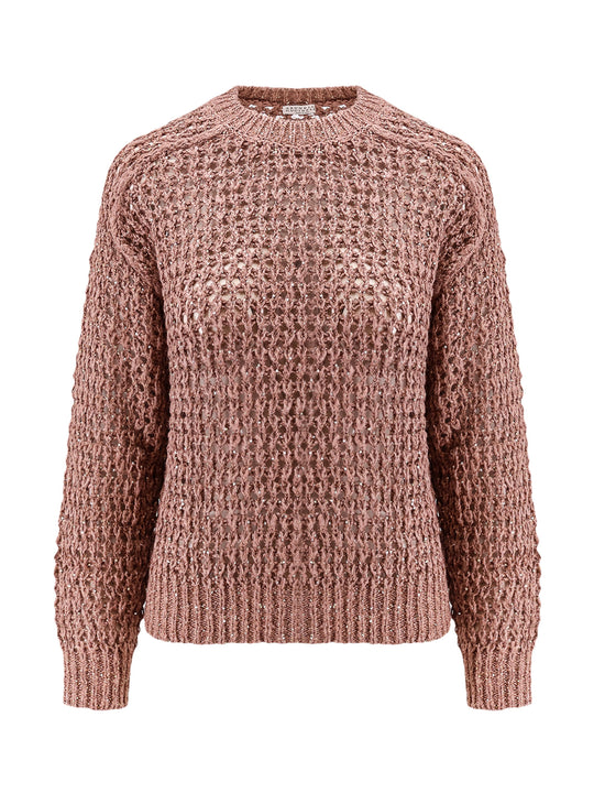 Perforated Silk And Linen Sweater
