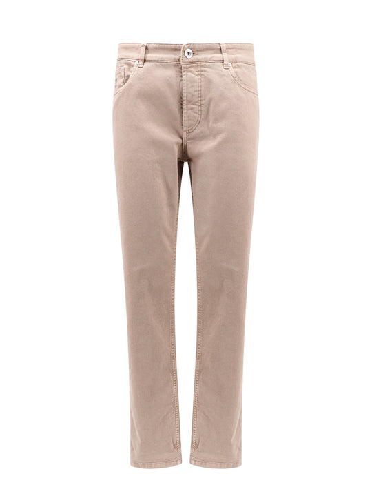 Stretch Cotton Trouser With Back Logo Patch