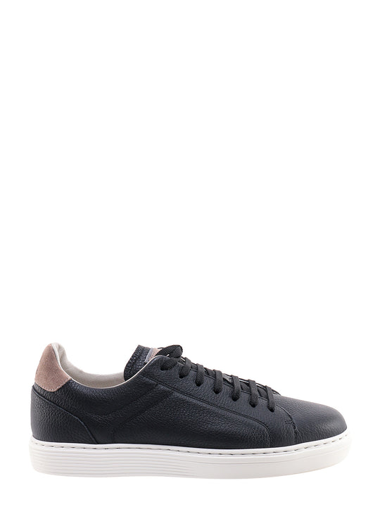 Leather Sneakers With Suede Details