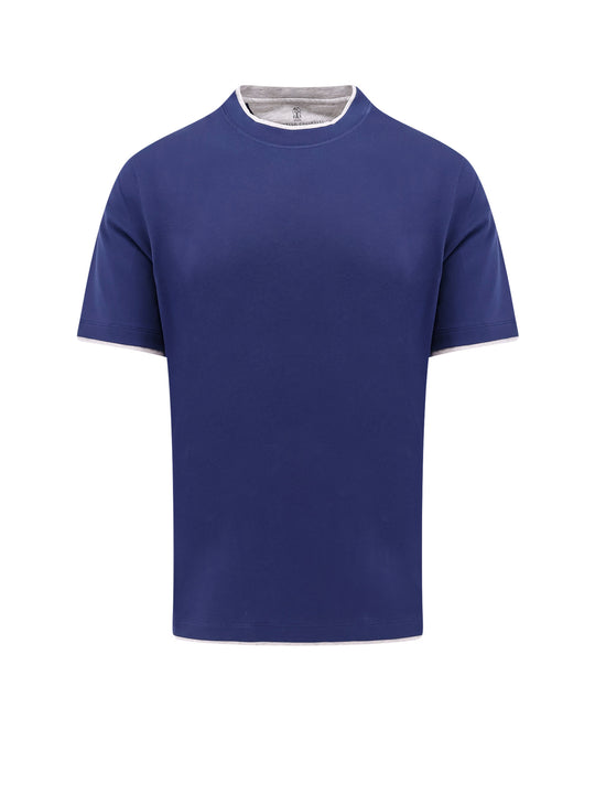Cotton T-Shirt With Contrasting Profiles