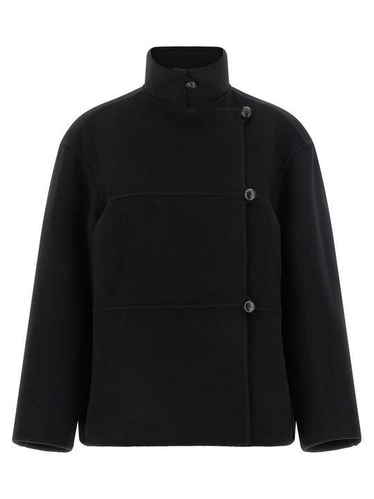 Double Wool Coat Coats And Trench Coats Black