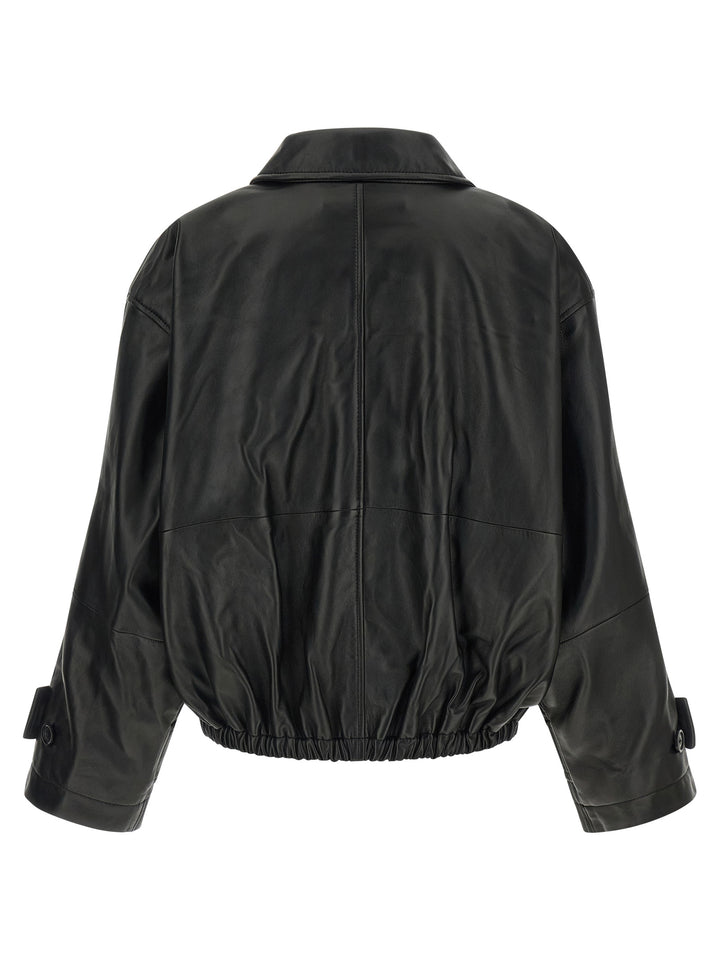 Rohe Blouson Leather Jacket Puffer Jackets - Black | d11e5c8f01ac08a10d3476c69b6401ba867c4b09