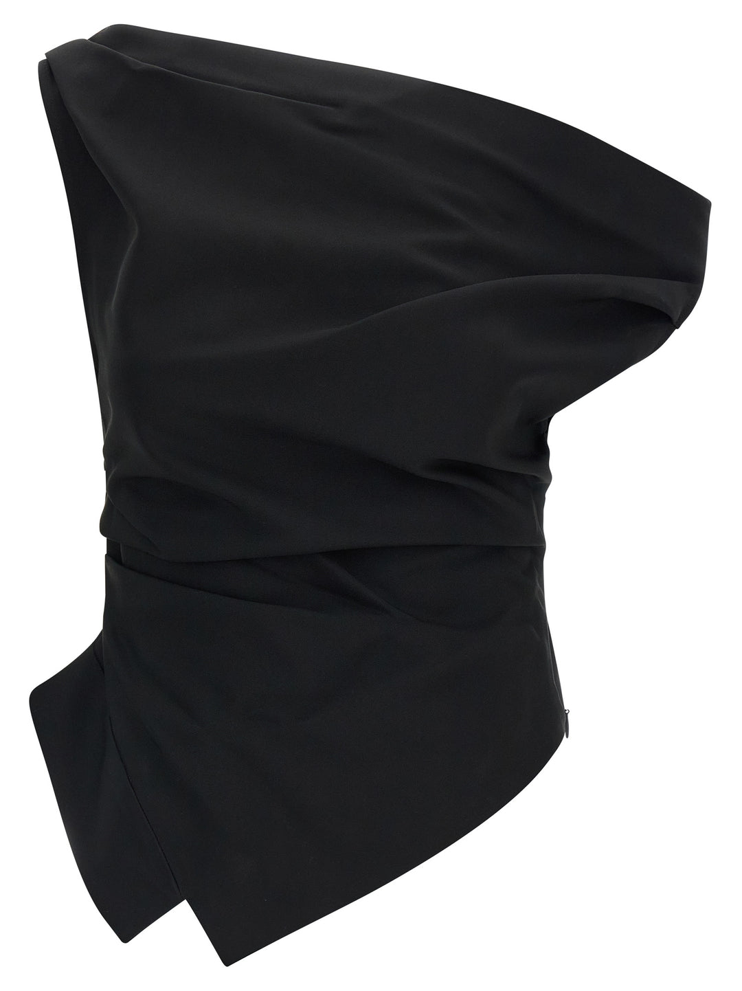 Rohe Asymmetrical Top With Draping Tops - Black | 72cc8cd3c0bf8a0d9b1e2b811ba584d3be1afc32