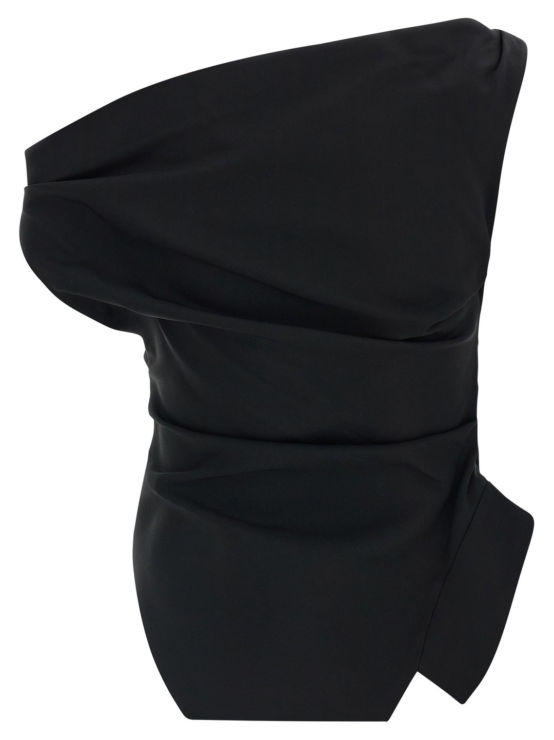 Rohe Asymmetrical Top With Draping Tops - Black | 6a36cc87759bfcbf7ba8fe20367aaf401d4e3955