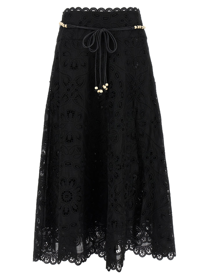 Zimmermann Rhiannon Skirts - Black | 7dba52567174e912ca8d67baadf4a00419b4f0dc