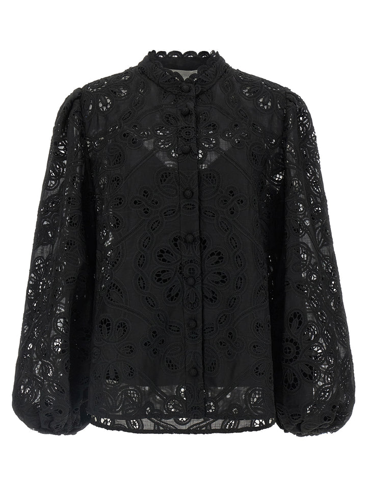 Zimmermann Rhiannon Shirt and Blouse - Black | fd10604ea1854a7434db0b238717f64aea263d19