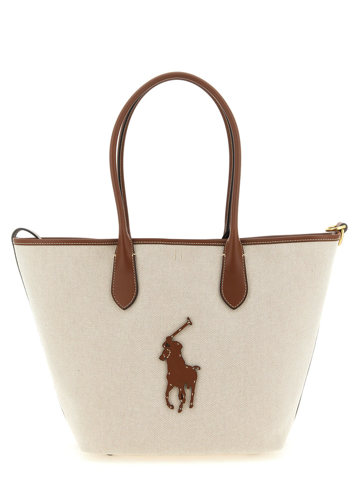 Polo Ralph Lauren Medium Canvas Shopping Bag Tote Bag - Brown | 267ad8663a67c842012acf2a4ba1289064011ec9
