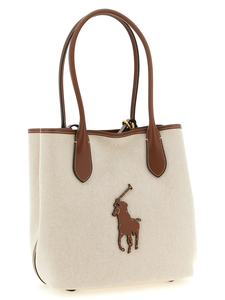 Polo Ralph Lauren Medium Canvas Shopping Bag Tote Bag - Brown | 75caf9a769ff523c0913090665790c95b34721af