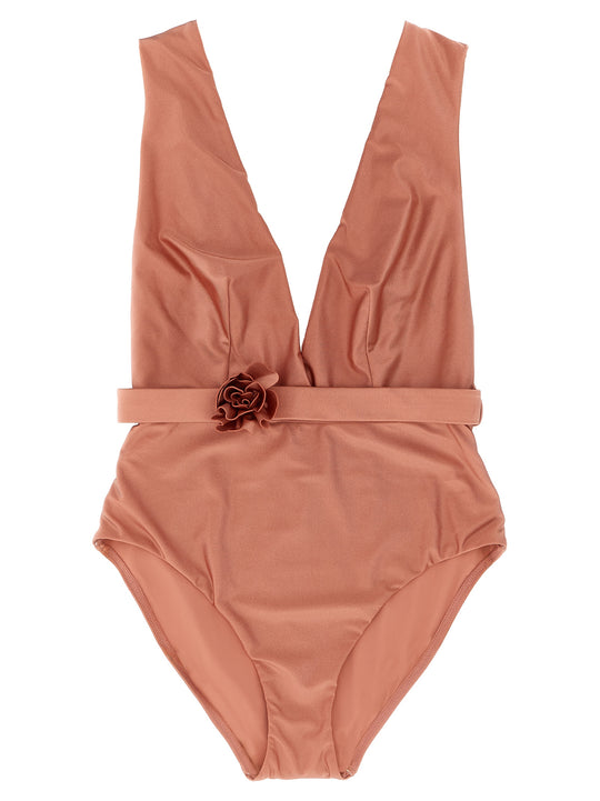 Lucky Plunge Flower Beachwear Pink
