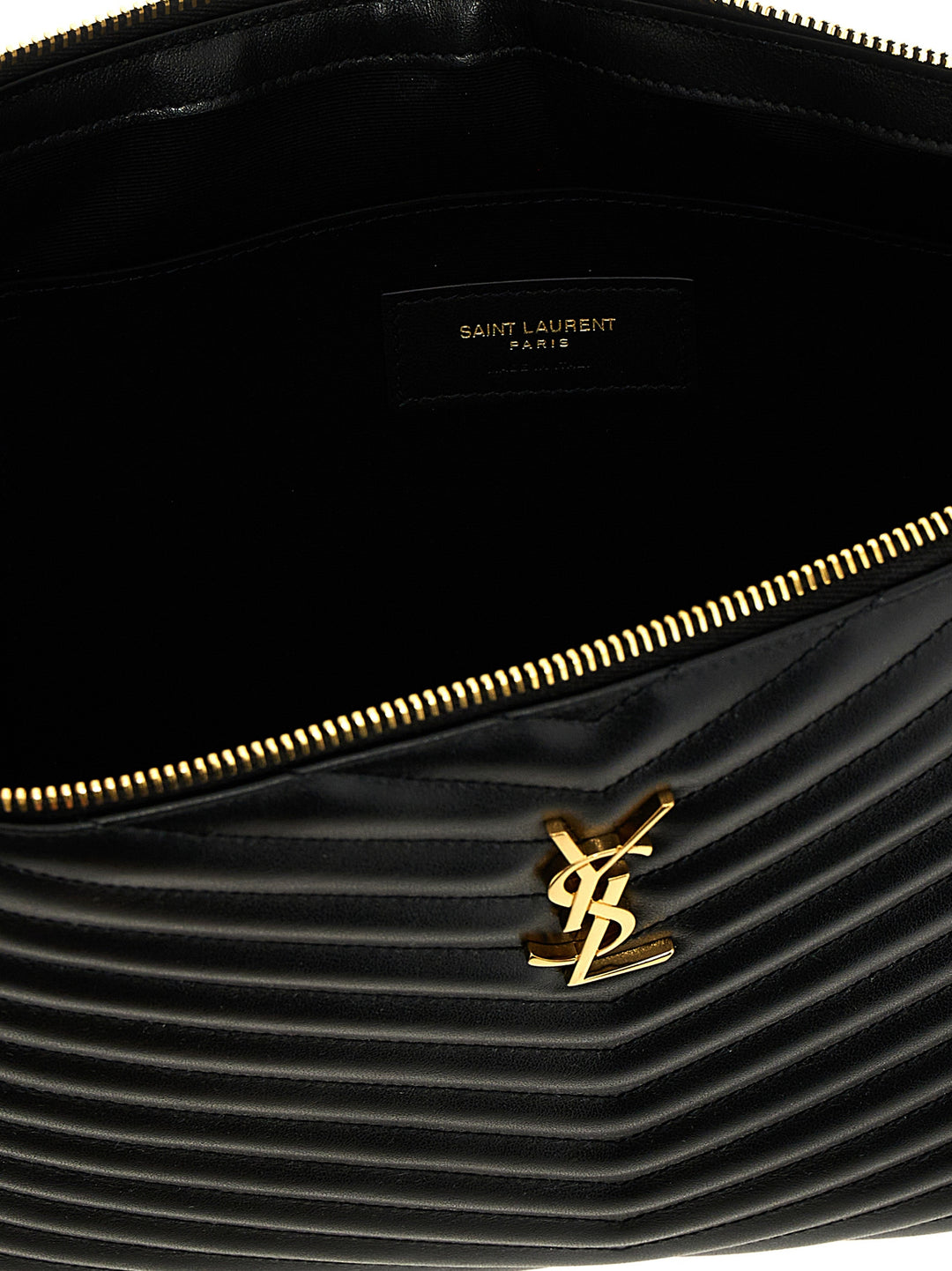Saint Laurent Cassandre Clutch - Black | c12cae9facff94d5744e678a9a00a0d9e474e8e0