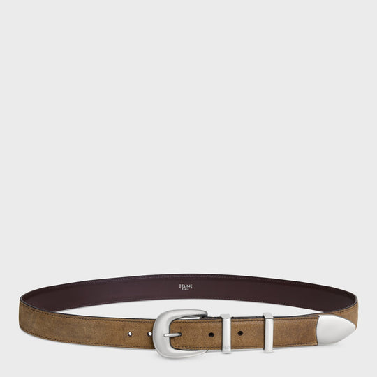 Medium 25mm Western Belt Brown In Suede
