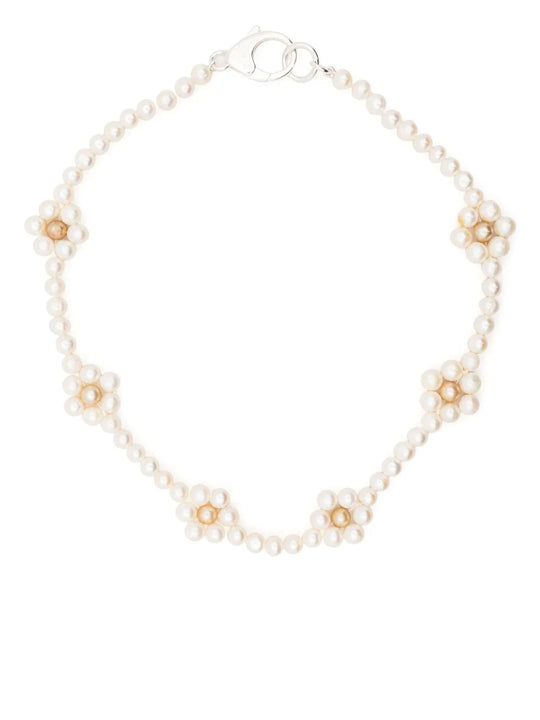 Pearl Necklace With Flowers