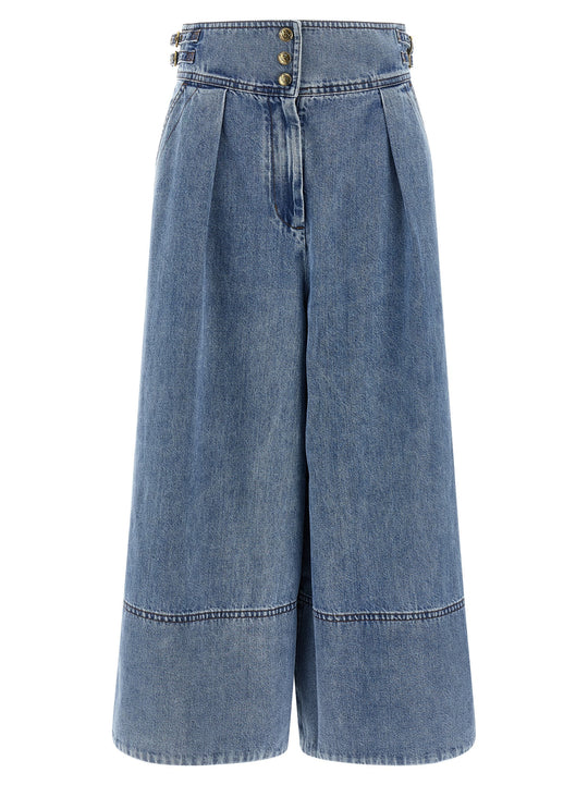 Denim Culotte Jeans Light Blue