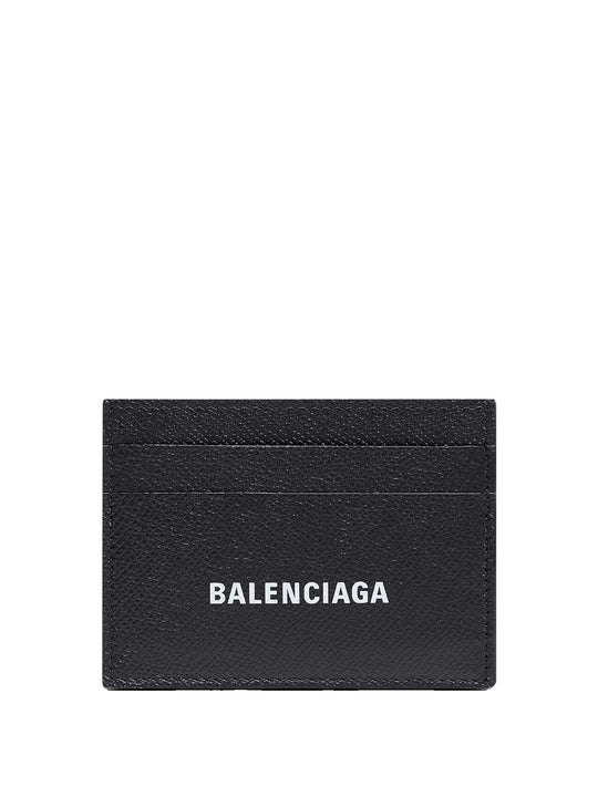 Logo-Print Grained Leather Card Holder