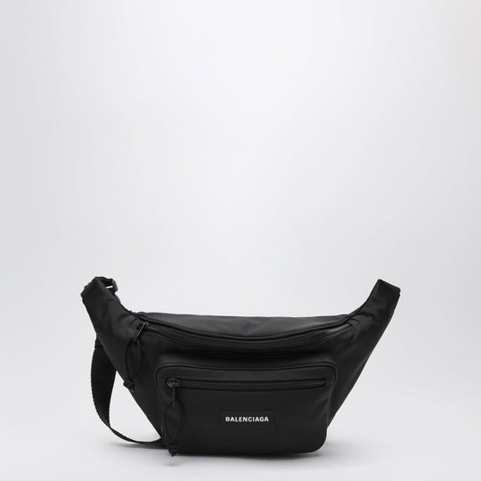 Explorer Black Nylon Belt Bag With Logo