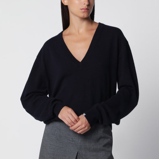 Ben Navy Cashmere V-Neck Sweater