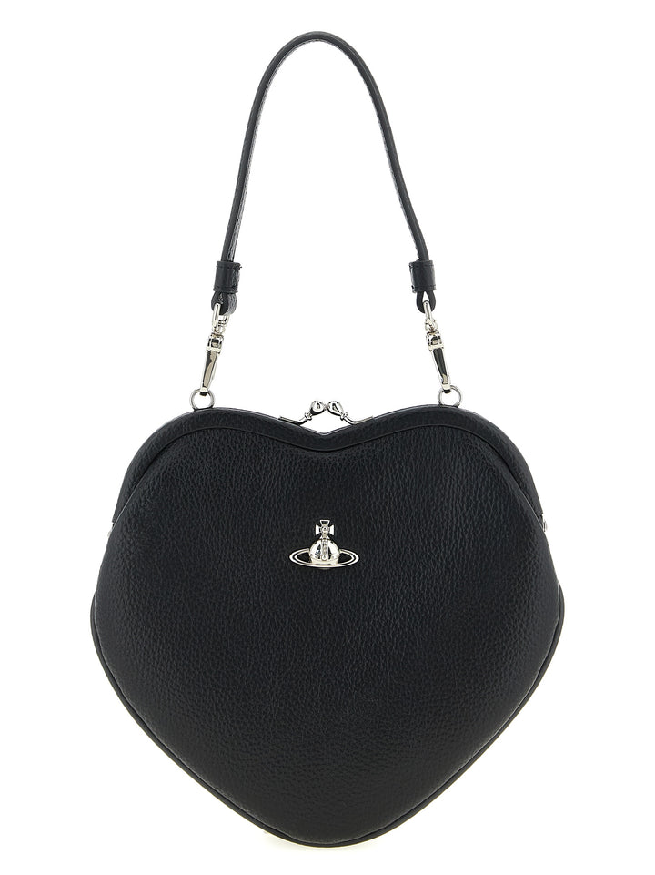 Vivienne Westwood Belle Heart Frame Hand Bags - Black | 397a6774abd7c06dfa3f20fbcfea400be8bebbc7