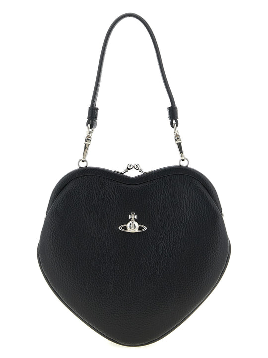 Belle Heart Frame Hand Bags Black
