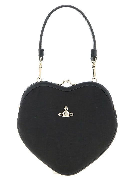 Belle Heart Frame Purse Hand Bags Black